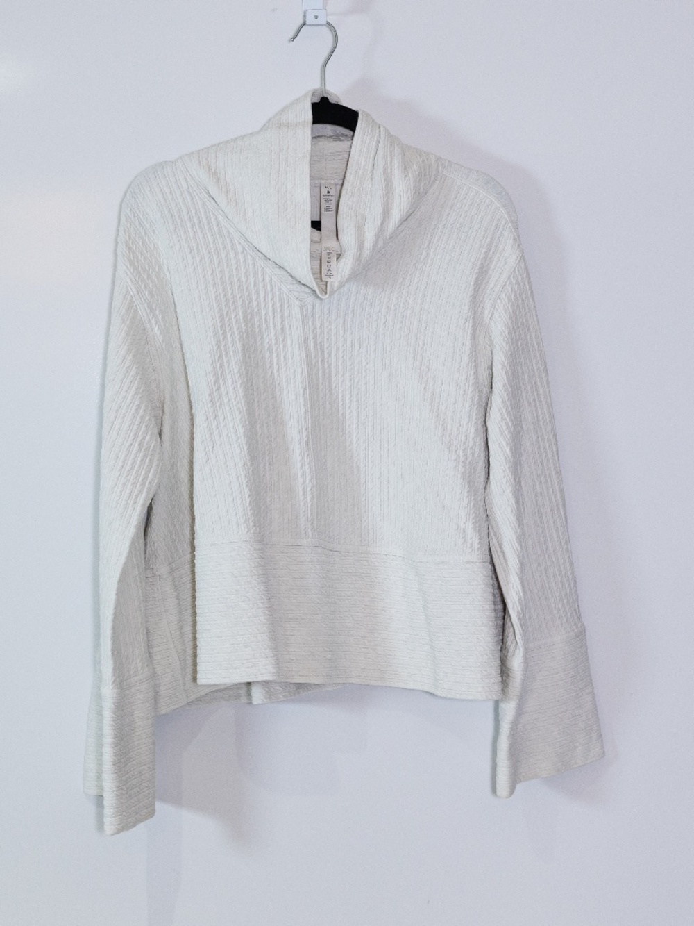 Lululemon Women's Retreat Yourself Textured Knit Pullover Hoodie Sweater Ivory